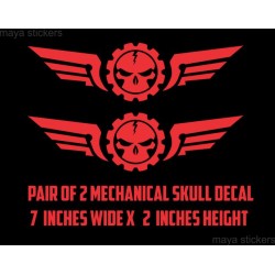 Mechanical skull with wings vinyl decal / sticker for bikes and Cars